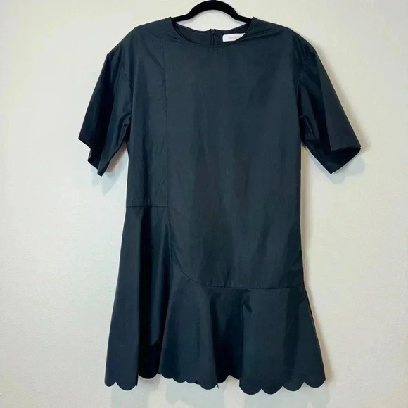 See by Chloe Minimalist Scallop Hem Shift Dress Modern Chic Casual 40 US 8 - Picture 1 of 6